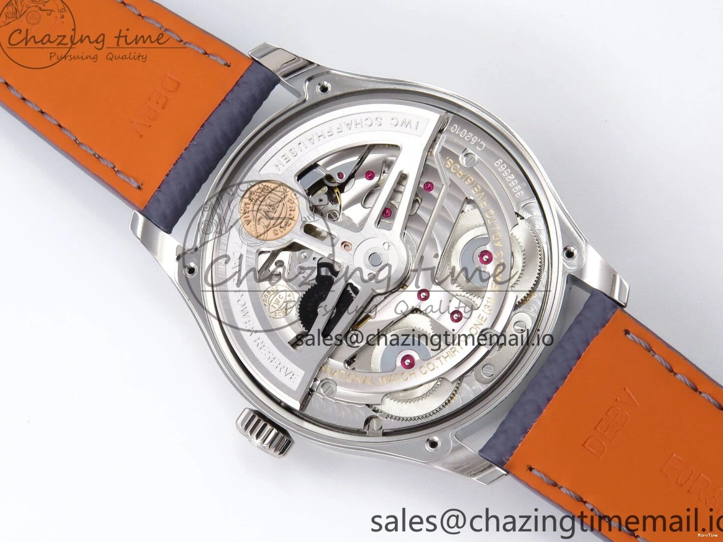 MIROTIME 0601 Lightweight Portugieser Automatic SS IW501708 APSF 1:1 Best Edition Light Blue Dial on Gray Leather Strap A 7012
